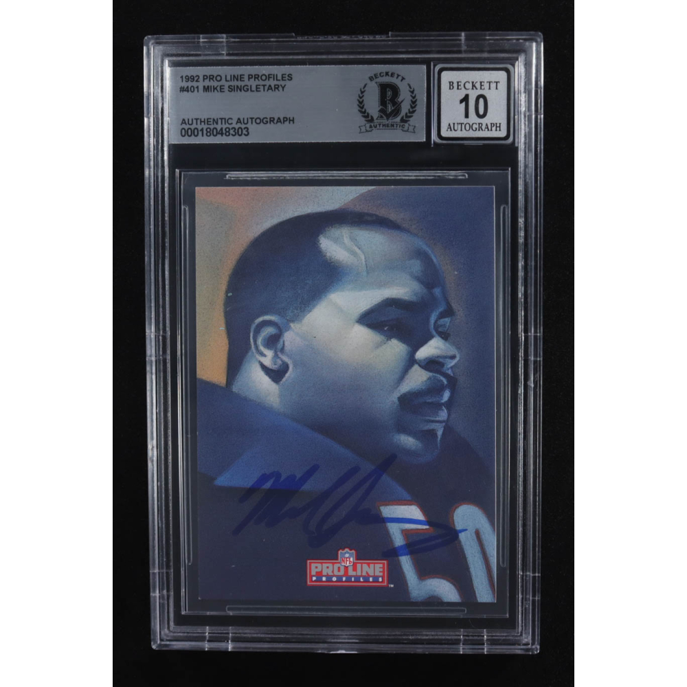 Mike Singletary Signed 1992 NFL Pro Line Profiles #401 (BGS | Autograph Graded BGS 10) at PristineAuction.com