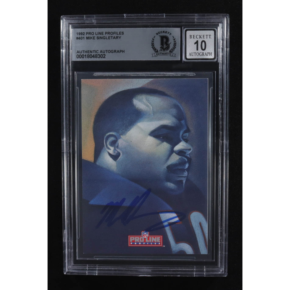 Mike Singletary Signed 1992 NFL Pro Line Profiles #401 (BGS | Autograph Graded BGS 10) at PristineAuction.com