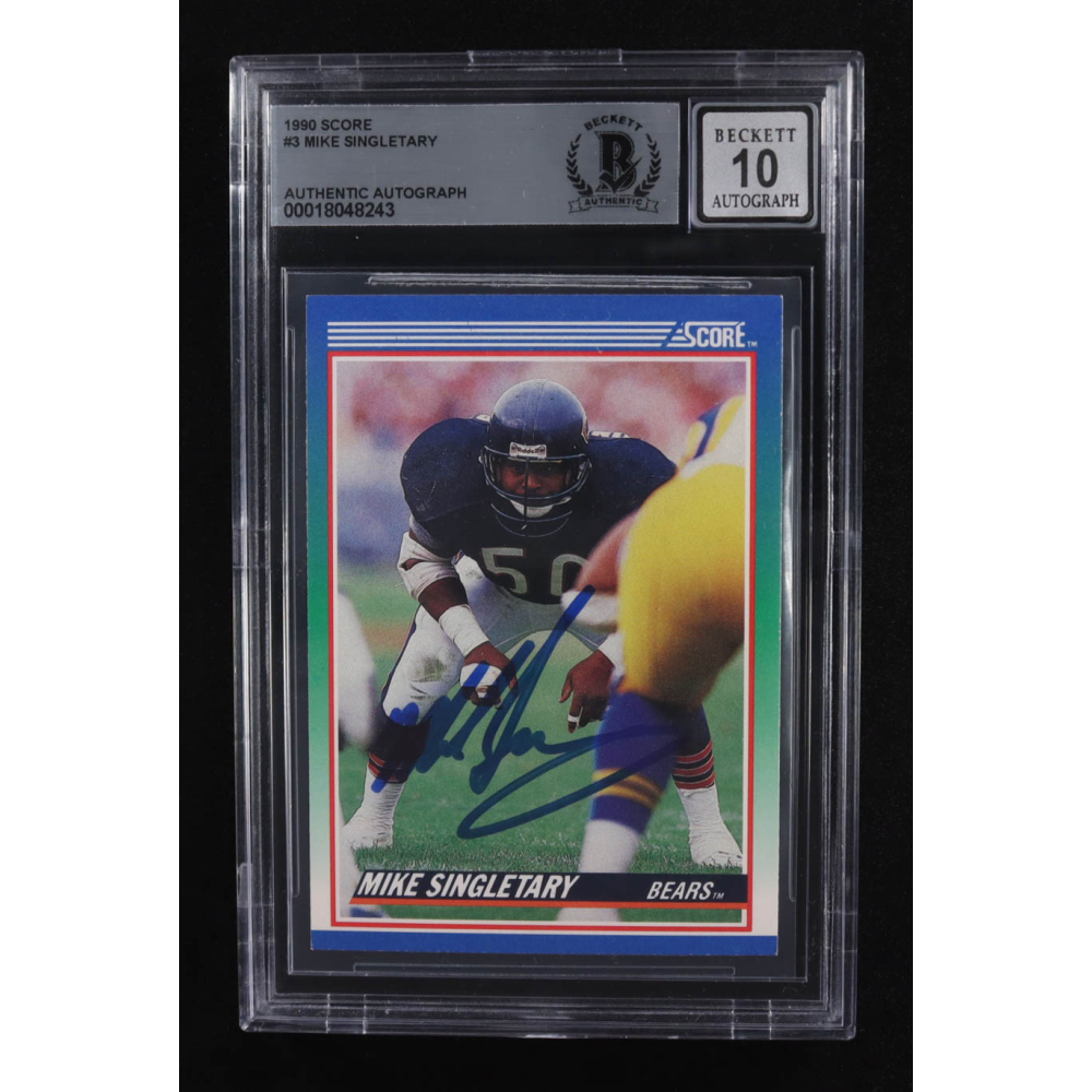 Mike Singletary Signed 1990 Score #3 (BGS | Autograph Graded BGS 10) at PristineAuction.com