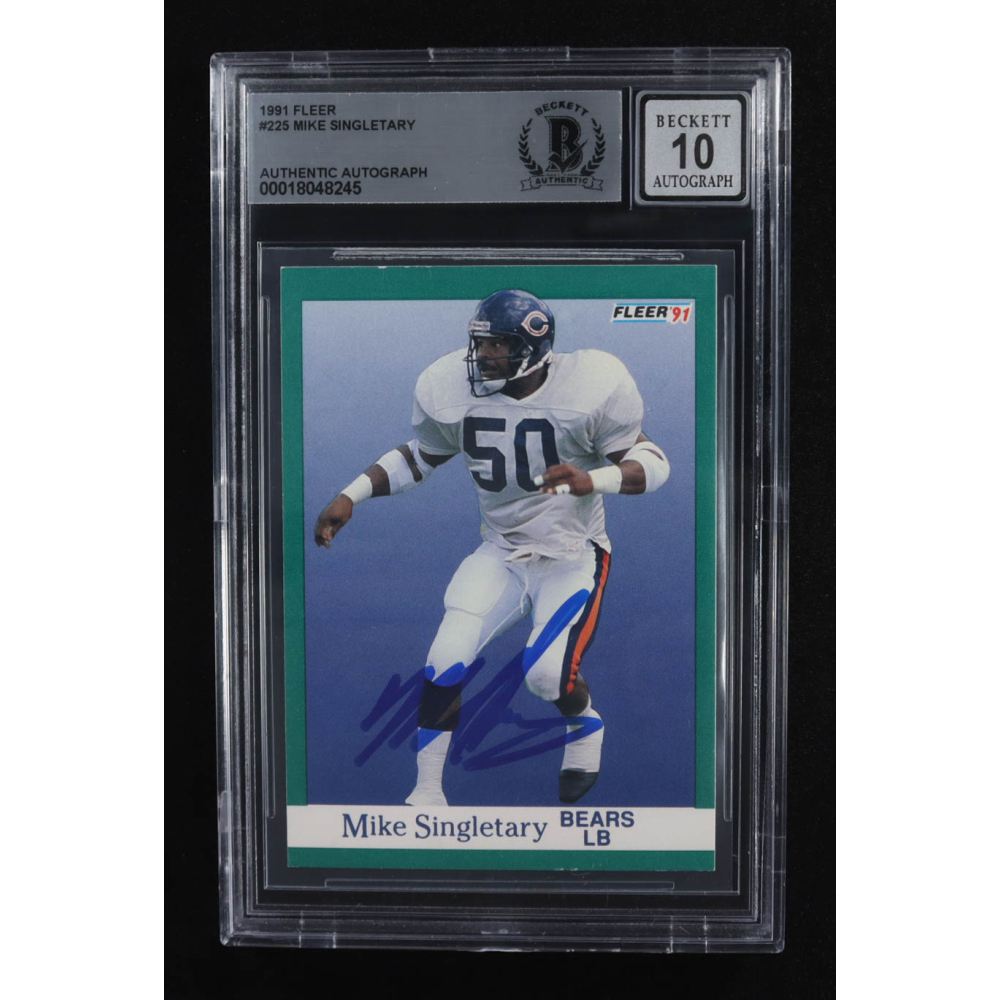 Mike Singletary Signed 1991 Fleer #225 (BGS | Autograph Graded BGS 10) at PristineAuction.com