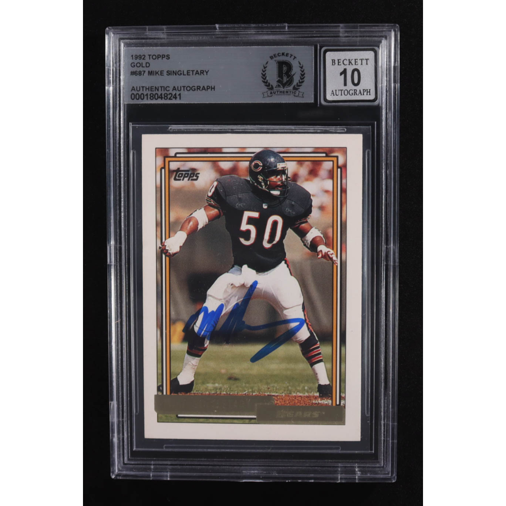 Mike Singletary Signed 1992 Topps Gold #687 (BGS | Autograph Graded BGS 10) at PristineAuction.com