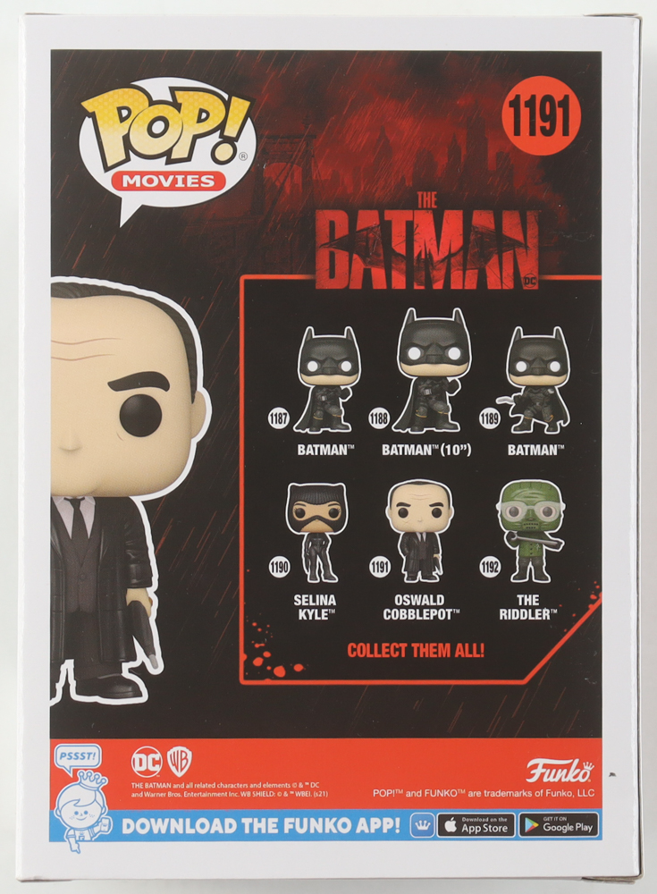Colin Farrell Signed "The Batman" #1191 Oswald Cobblepot Funko Pop! Vinyl Figure (Beckett) at PristineAuction.com Colin Farrell Signed "The Batman" #1191 Oswald Cobblepot Funko Pop! Vinyl Figure (Beckett) at PristineAuction.com