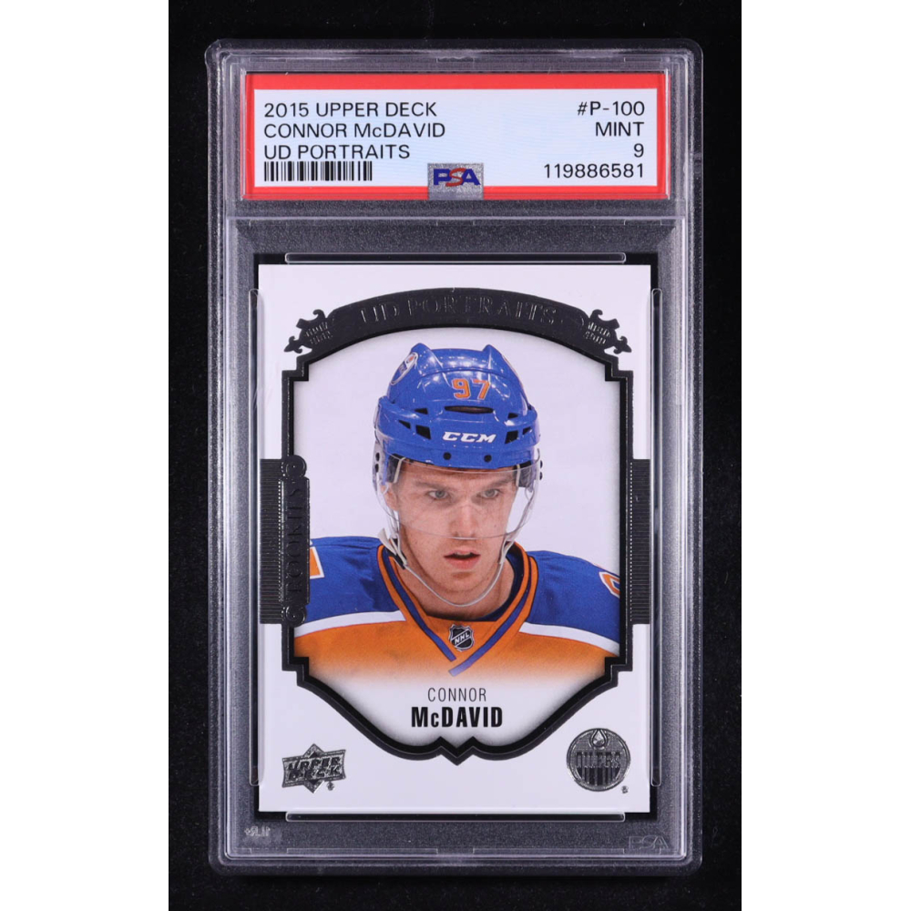 Connor McDavid 2015-16 Upper Deck UD Portraits #P100 RC (PSA 9) at PristineAuction.com