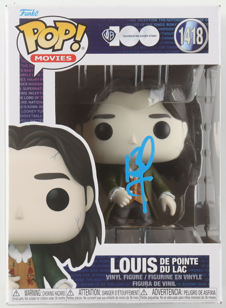 Brad Pitt Signed "WB 100" #1418 Louis de Pointe du Lac Funko Pop! Vinyl Figure (Beckett) at PristineAuction.com Brad Pitt Signed "WB 100" #1418 Louis de Pointe du Lac Funko Pop! Vinyl Figure (Beckett) at PristineAuction.com