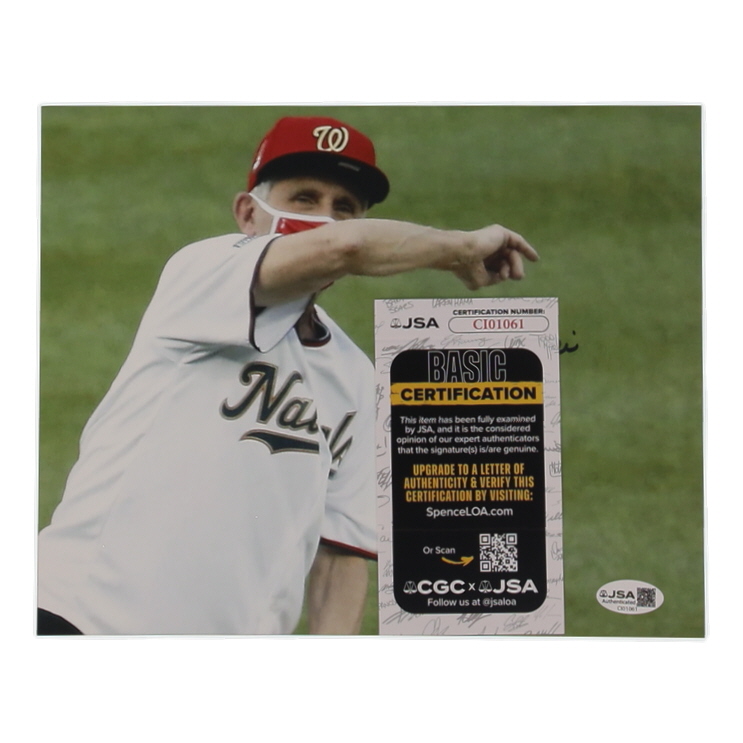 Anthony Fauci Signed Nationals 8x10 Photo (JSA) at PristineAuction.com Anthony Fauci Signed Nationals 8x10 Photo (JSA) at PristineAuction.com