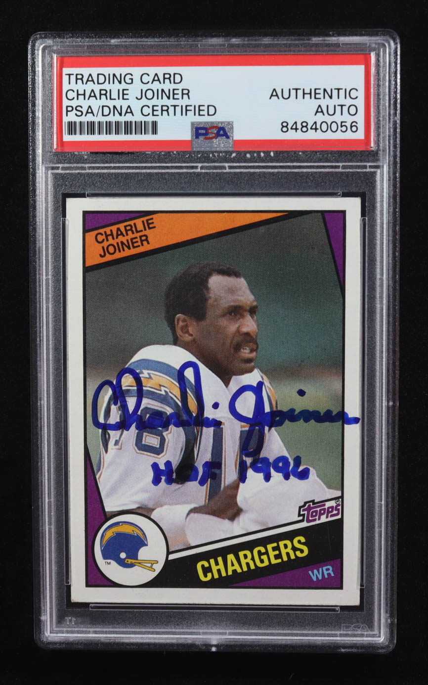 Charlie Joiner Signed 1984 Topps Inscribed "HOF 1996" #181 (PSA) at PristineAuction.com Charlie Joiner Signed 1984 Topps Inscribed "HOF 1996" #181 (PSA) at PristineAuction.com