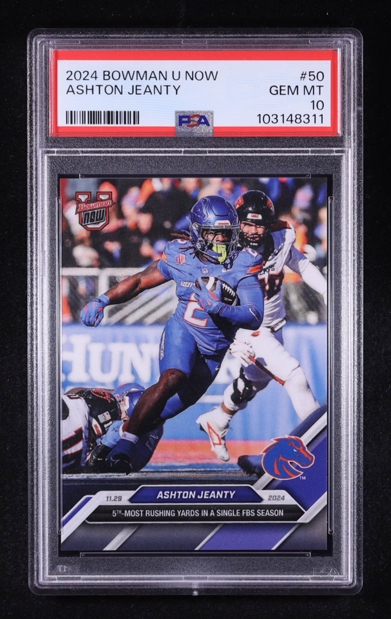 Ashton Jeanty 2024 Bowman University Now #50 RC (PSA 10) at PristineAuction.com Ashton Jeanty 2024 Bowman University Now #50 RC (PSA 10) at PristineAuction.com