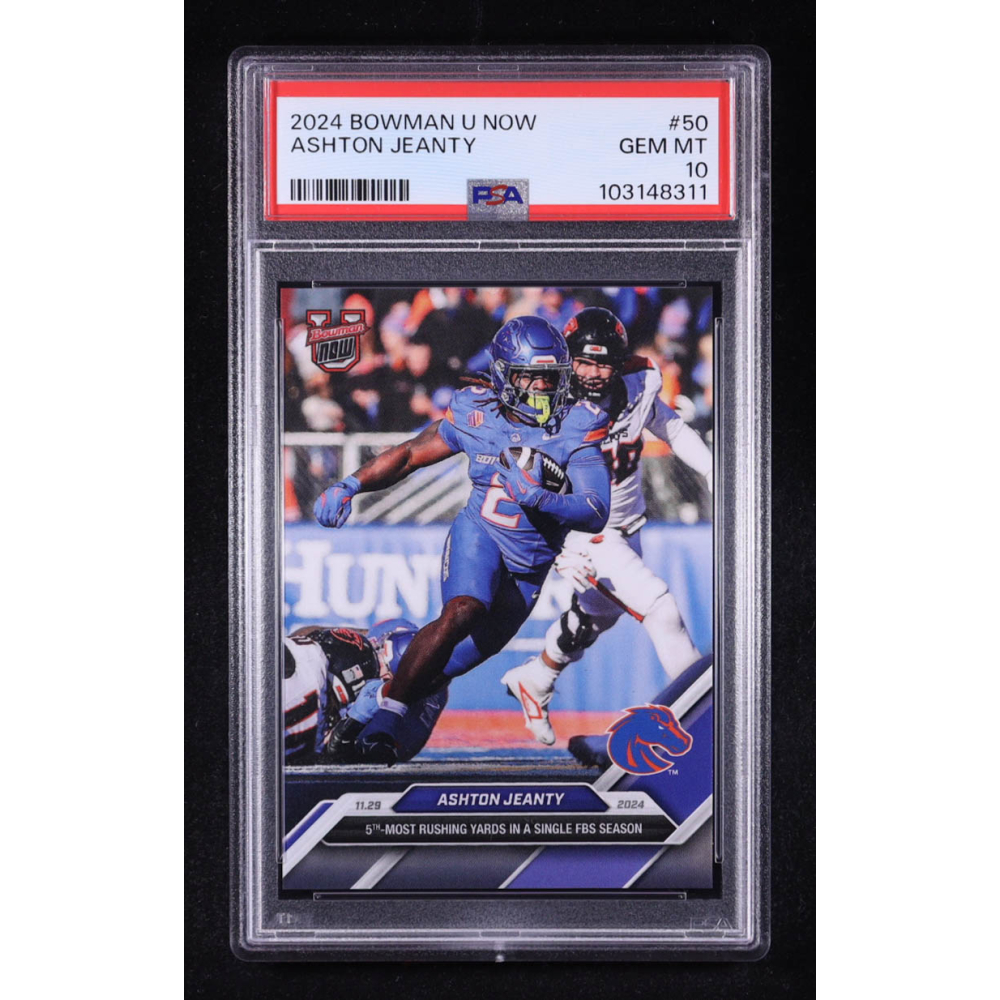 Ashton Jeanty 2024 Bowman University Now #50 RC (PSA 10) at PristineAuction.com
