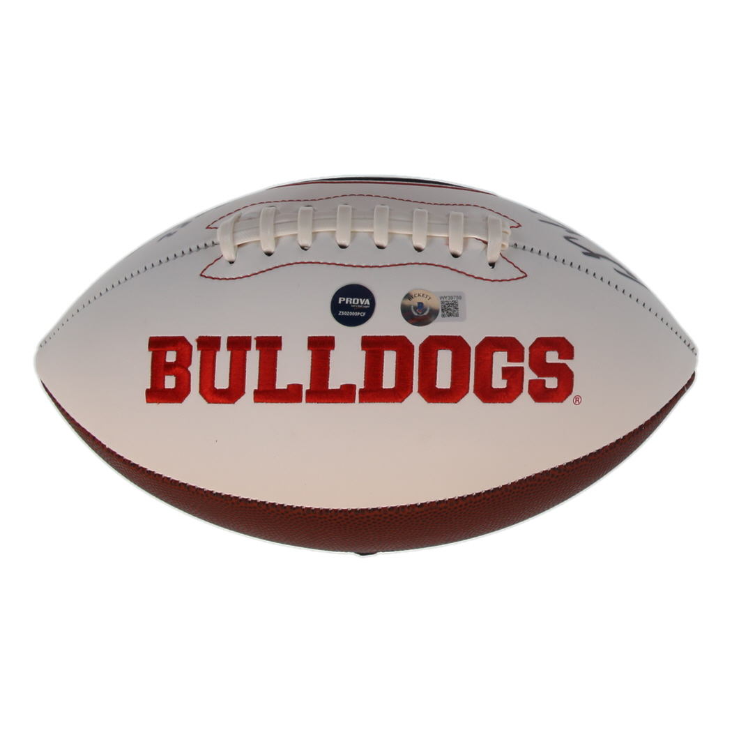 James Cook Signed Georgia Bulldogs Logo Football Inscribed "2022 Natl Champs" (Prova & Beckett) at PristineAuction.com James Cook Signed Georgia Bulldogs Logo Football Inscribed "2022 Natl Champs" (Prova & Beckett) at PristineAuction.com