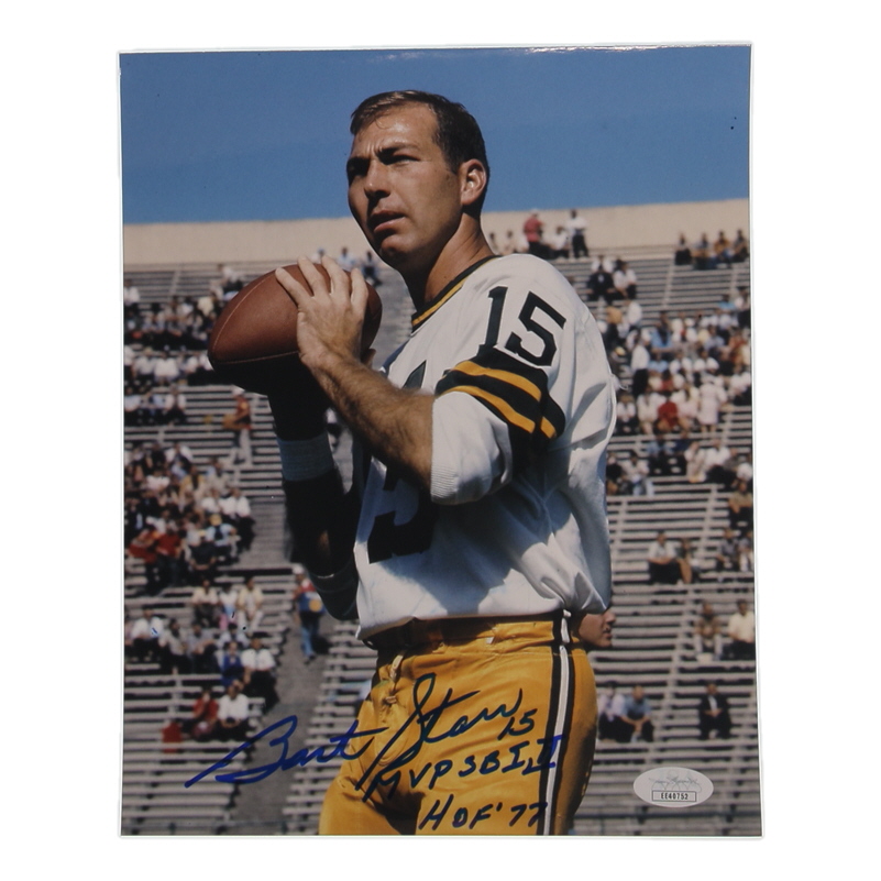 Bart Starr Signed Packers 8x10 Photo Inscribed "MVP SB III HOF 77" (JSA) at PristineAuction.com Bart Starr Signed Packers 8x10 Photo Inscribed "MVP SB III HOF 77" (JSA) at PristineAuction.com