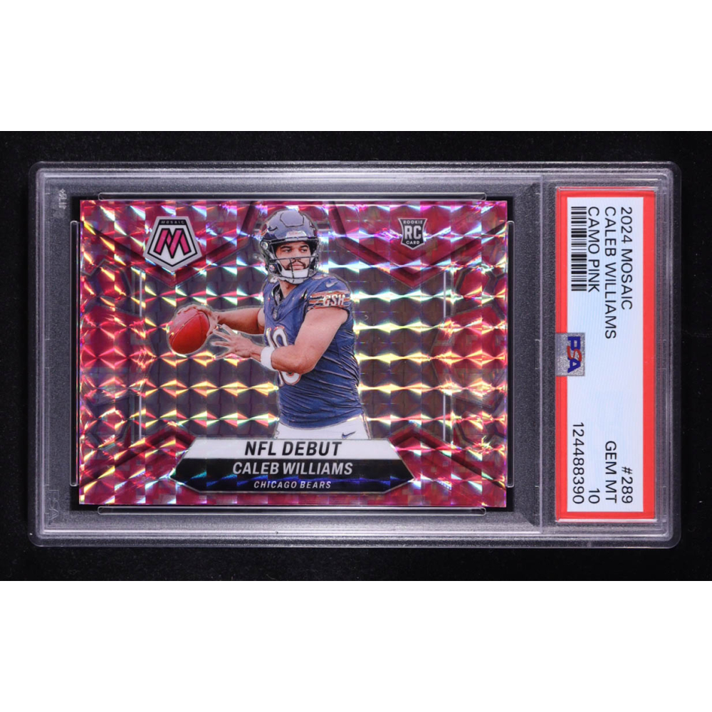 Caleb Williams 2024 Panini Mosaic Mosaic Camo Pink #289 DEB RC (PSA 10) at PristineAuction.com