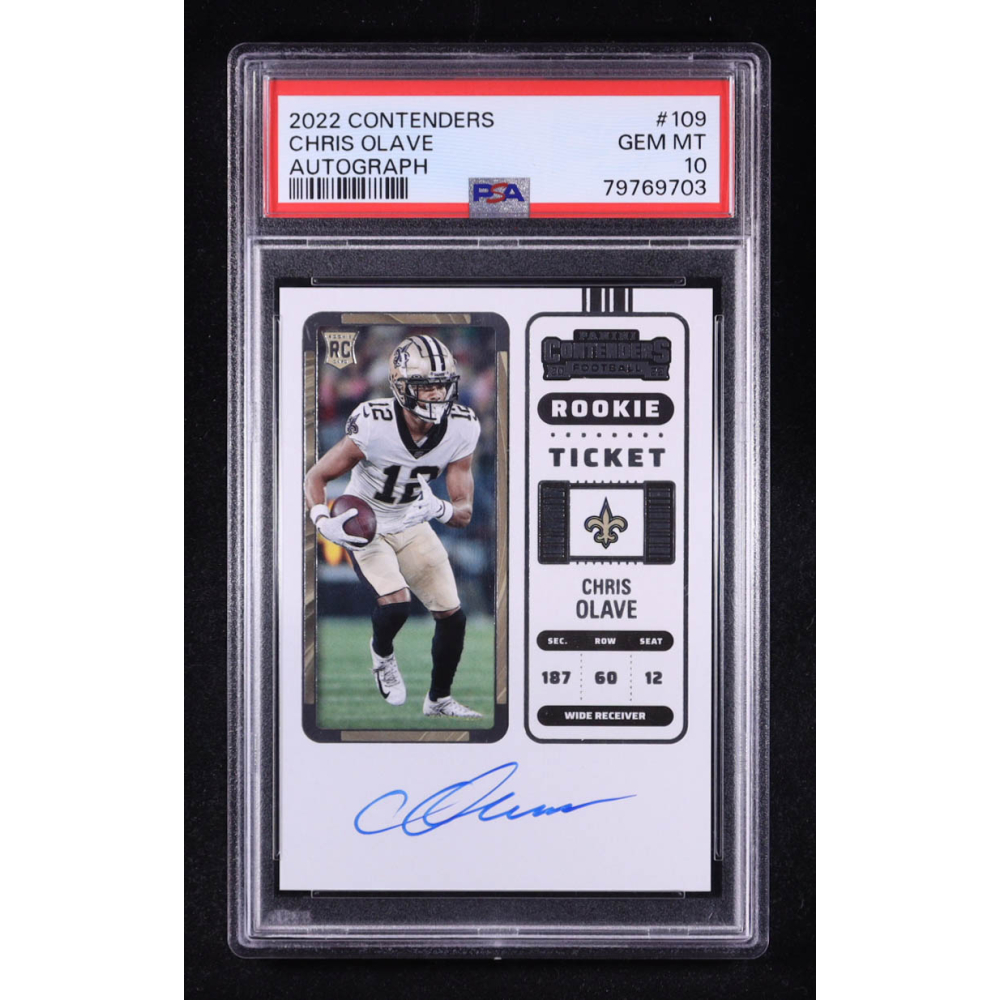 Chris Olave 2022 Panini Contenders Autographs #109 RC (PSA 10) at PristineAuction.com