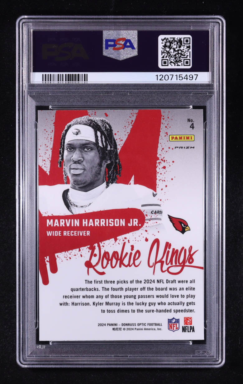 Marvin Harrison Jr. 2024 Donruss Optic Rookie Kings #4 RC (PSA 9) at PristineAuction.com Marvin Harrison Jr. 2024 Donruss Optic Rookie Kings #4 RC (PSA 9) at PristineAuction.com