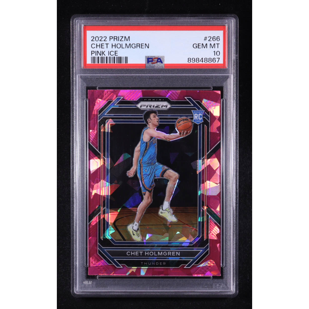 Chet Holmgren 2022-23 Panini Prizm Prizms Pink Ice #266 RC (PSA 10) at PristineAuction.com