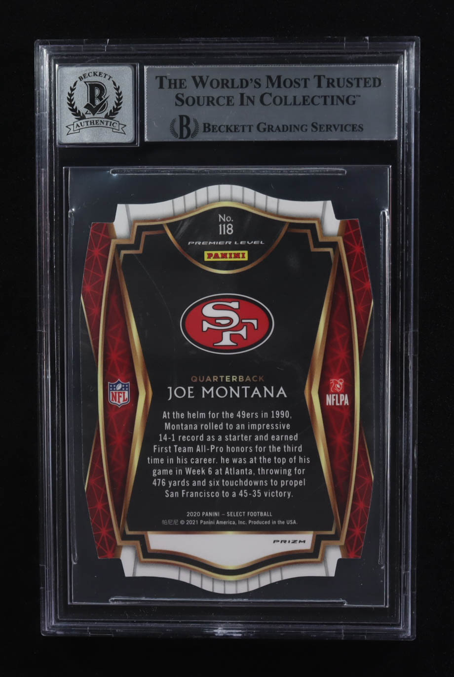 Joe Montana Signed 2023 Select Prizm Neon Green Die Cut #118 (BGS | Autograph Graded BGS 10) at PristineAuction.com Joe Montana Signed 2023 Select Prizm Neon Green Die Cut #118 (BGS | Autograph Graded BGS 10) at PristineAuction.com