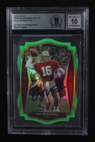 Joe Montana Signed 2023 Select Prizm Neon Green Die Cut #118 (BGS | Autograph Graded BGS 10) at PristineAuction.com