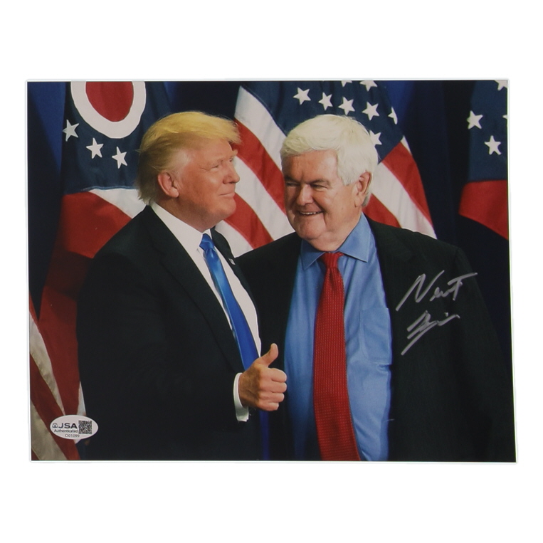 Newt Gingrich Signed 8x10 Photo (JSA) at PristineAuction.com Newt Gingrich Signed 8x10 Photo (JSA) at PristineAuction.com