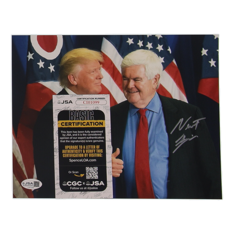Newt Gingrich Signed 8x10 Photo (JSA) at PristineAuction.com Newt Gingrich Signed 8x10 Photo (JSA) at PristineAuction.com