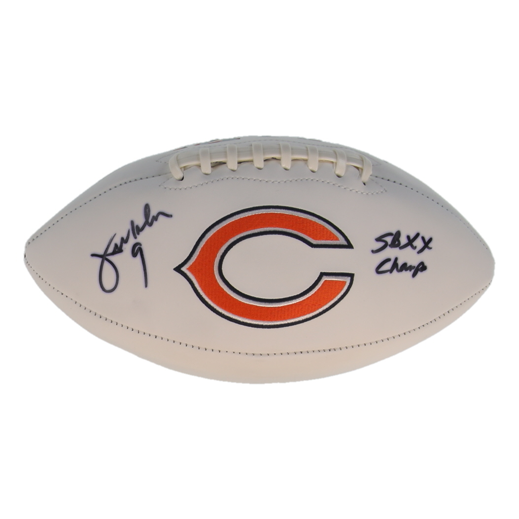 Jim McMahon Signed Bears Logo Football Inscribed "SB XX Champs" (Beckett) at PristineAuction.com Jim McMahon Signed Bears Logo Football Inscribed "SB XX Champs" (Beckett) at PristineAuction.com