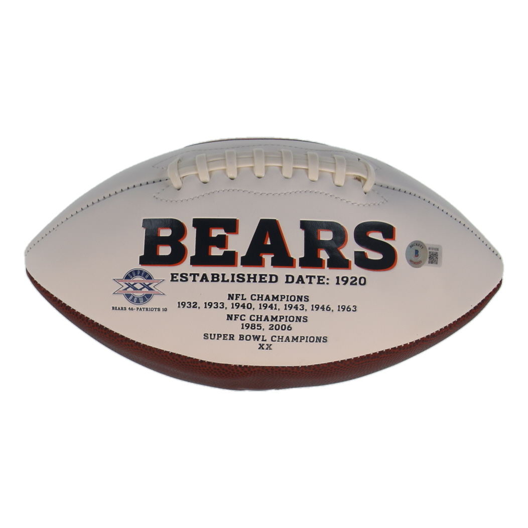 Jim McMahon Signed Bears Logo Football Inscribed "SB XX Champs" (Beckett) at PristineAuction.com Jim McMahon Signed Bears Logo Football Inscribed "SB XX Champs" (Beckett) at PristineAuction.com