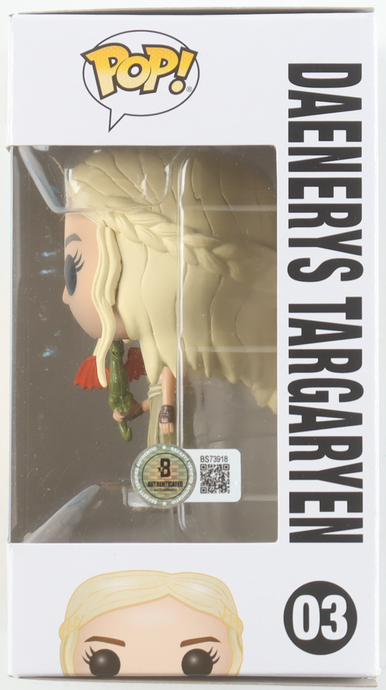 Emilia Clarke Signed "Game Of Thrones" #03 Daenerys Targaryen Funko Pop! Vinyl Figure (Beckett) at PristineAuction.com Emilia Clarke Signed "Game Of Thrones" #03 Daenerys Targaryen Funko Pop! Vinyl Figure (Beckett) at PristineAuction.com