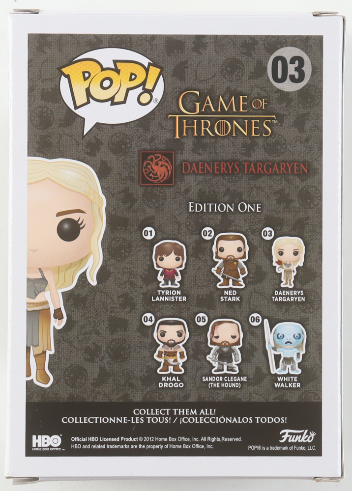Emilia Clarke Signed "Game Of Thrones" #03 Daenerys Targaryen Funko Pop! Vinyl Figure (Beckett) at PristineAuction.com Emilia Clarke Signed "Game Of Thrones" #03 Daenerys Targaryen Funko Pop! Vinyl Figure (Beckett) at PristineAuction.com