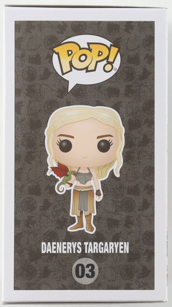 Emilia Clarke Signed "Game Of Thrones" #03 Daenerys Targaryen Funko Pop! Vinyl Figure (Beckett) at PristineAuction.com Emilia Clarke Signed "Game Of Thrones" #03 Daenerys Targaryen Funko Pop! Vinyl Figure (Beckett) at PristineAuction.com