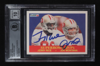 Jerry Rice / Joe Montana Signed 1990 Fleer Super Bowl MVP's #397 (BGS | Autograph Graded BGS 10) at PristineAuction.com