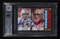 Dan Marino / Joe Montana Signed 1985 Topps NFL Passing Leaders #192 (BGS | Autograph Graded BGS 10) at PristineAuction.com