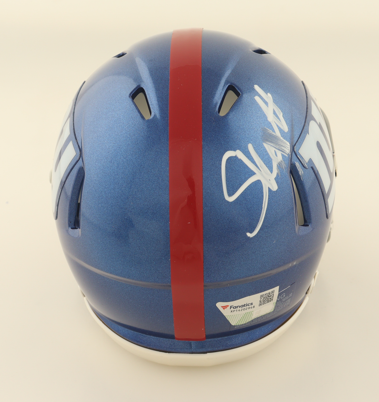 Cam Skattebo Signed Giants Speed Mini Helmet (Fanatics) at PristineAuction.com Cam Skattebo Signed Giants Speed Mini Helmet (Fanatics) at PristineAuction.com