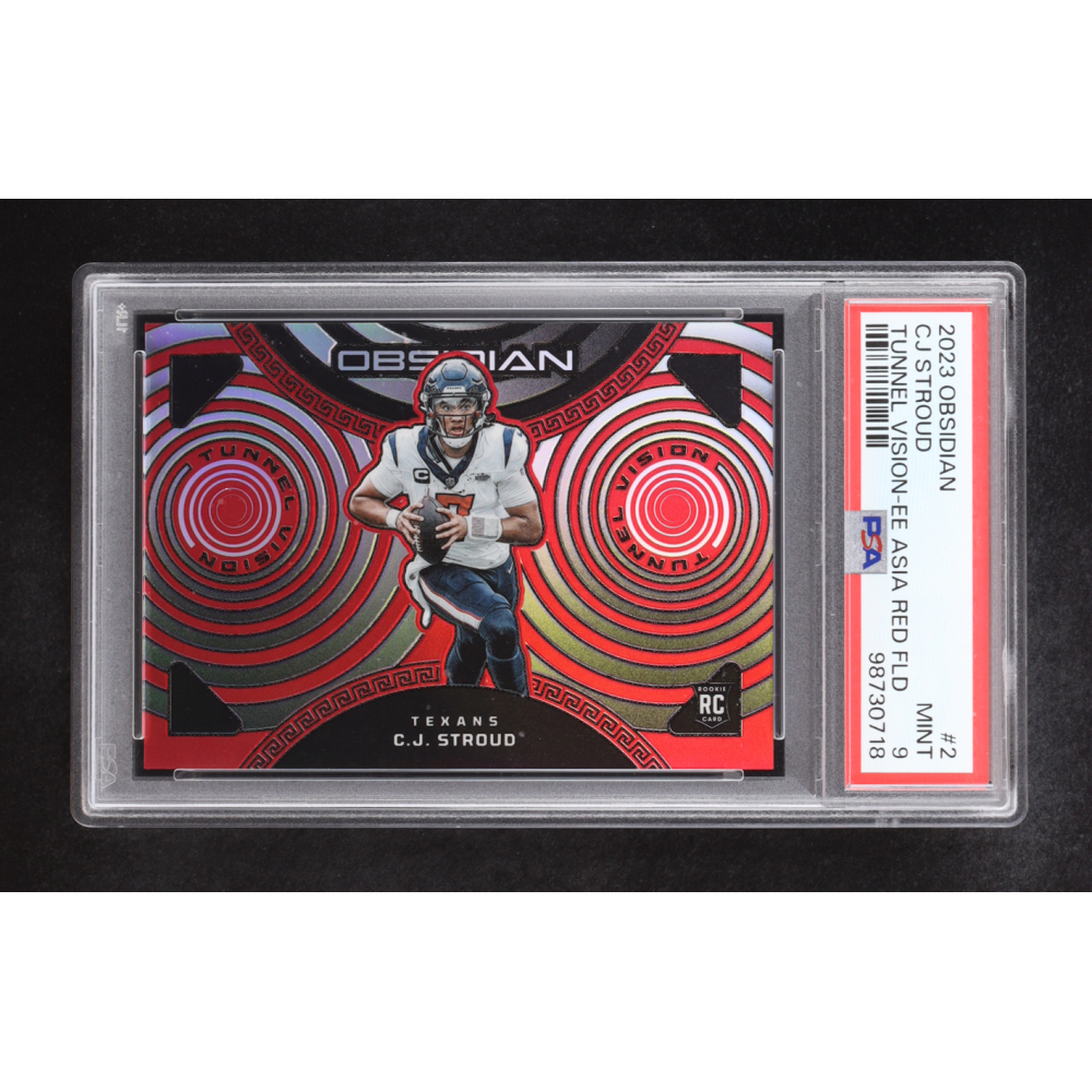 CJ Stroud 2023 Panini Obsidian Tunnel Vision Asia Electric Etch Red Flood #2 RC (PSA 9) at PristineAuction.com
