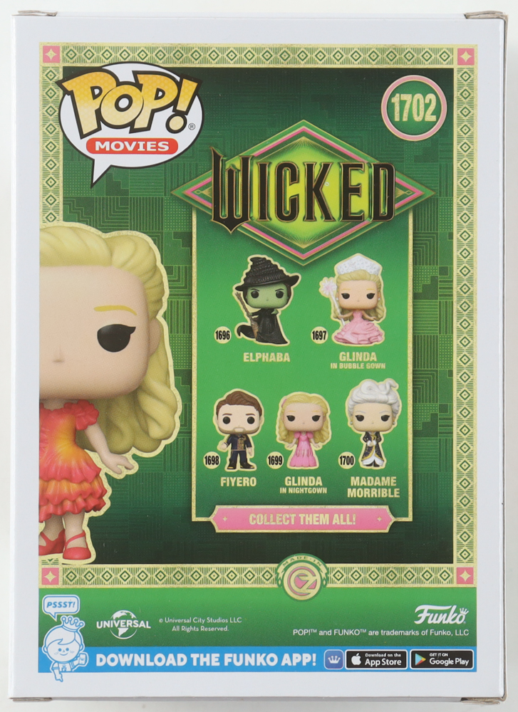 Ariana Grande Signed "Wicked" #1702 Glinda in Red Dress Funko Pop! Vinyl Figure (Beckett) at PristineAuction.com Ariana Grande Signed "Wicked" #1702 Glinda in Red Dress Funko Pop! Vinyl Figure (Beckett) at PristineAuction.com