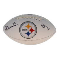 Dermontti Dawson Signed Steelers Logo Football Inscribed "HOF 12" (Prova) at PristineAuction.com