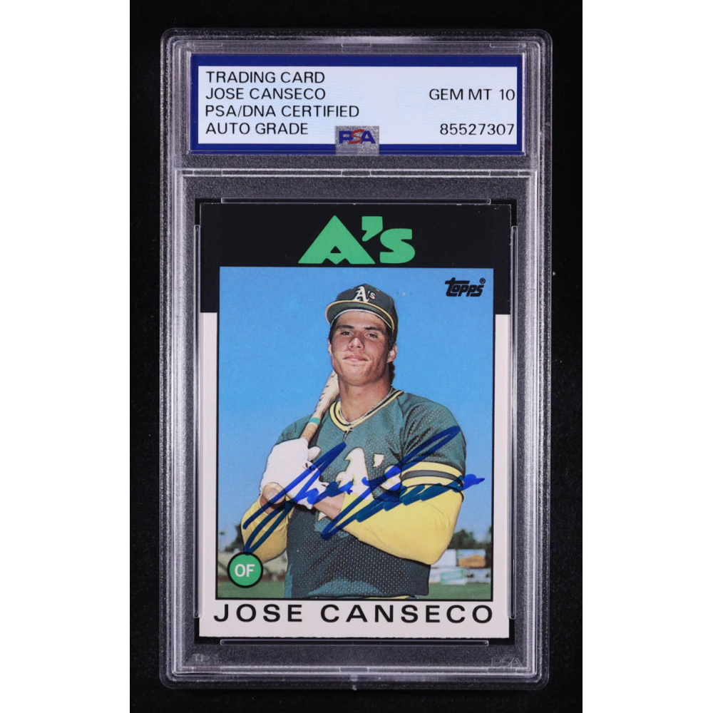 Jose Canseco Signed 1986 Topps Traded #20T XRC (PSA | Auto 10) at PristineAuction.com