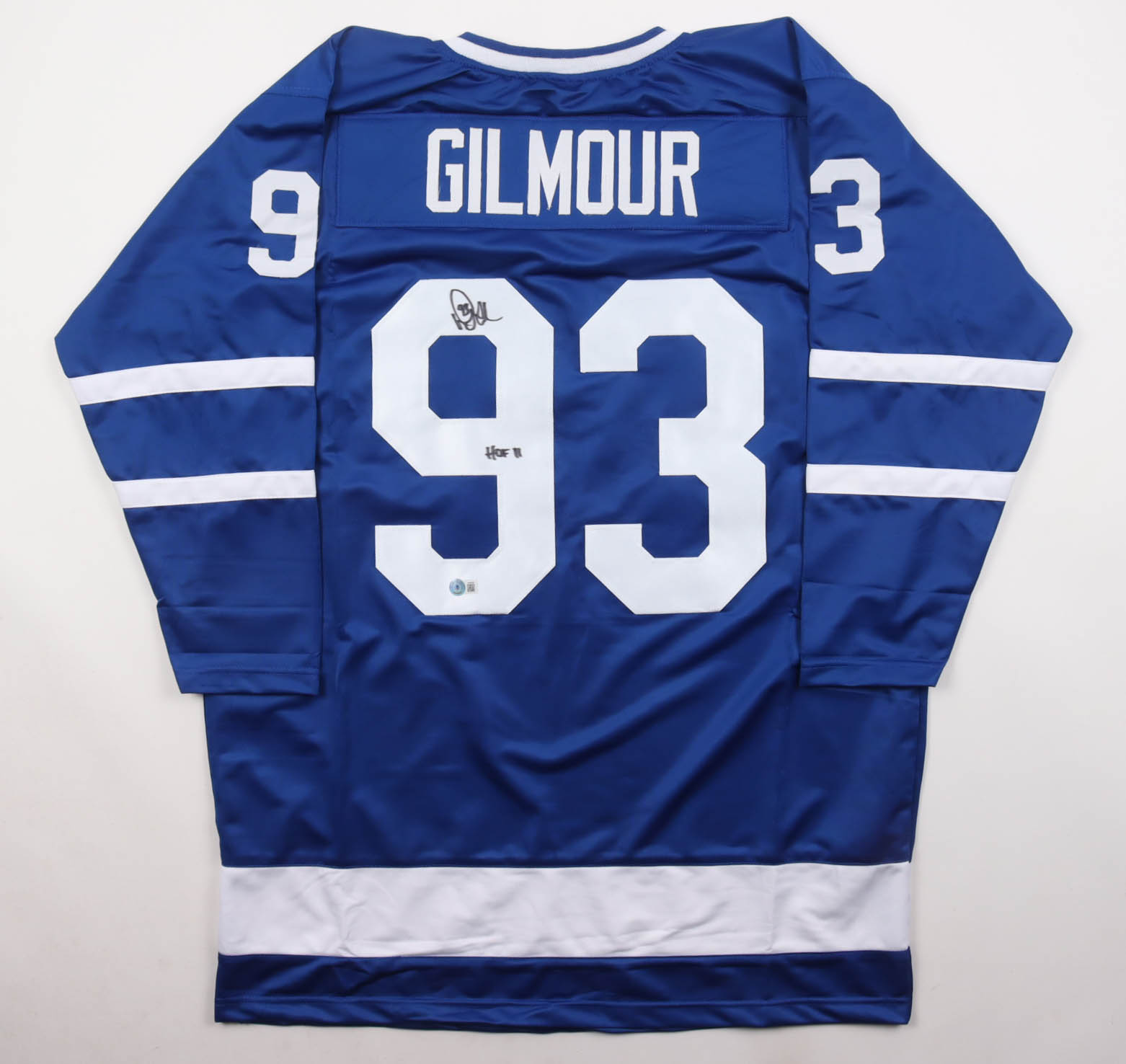 Doug Gilmour Signed Jersey Inscribed "HOF 11" (Beckett) at PristineAuction.com Doug Gilmour Signed Jersey Inscribed "HOF 11" (Beckett) at PristineAuction.com