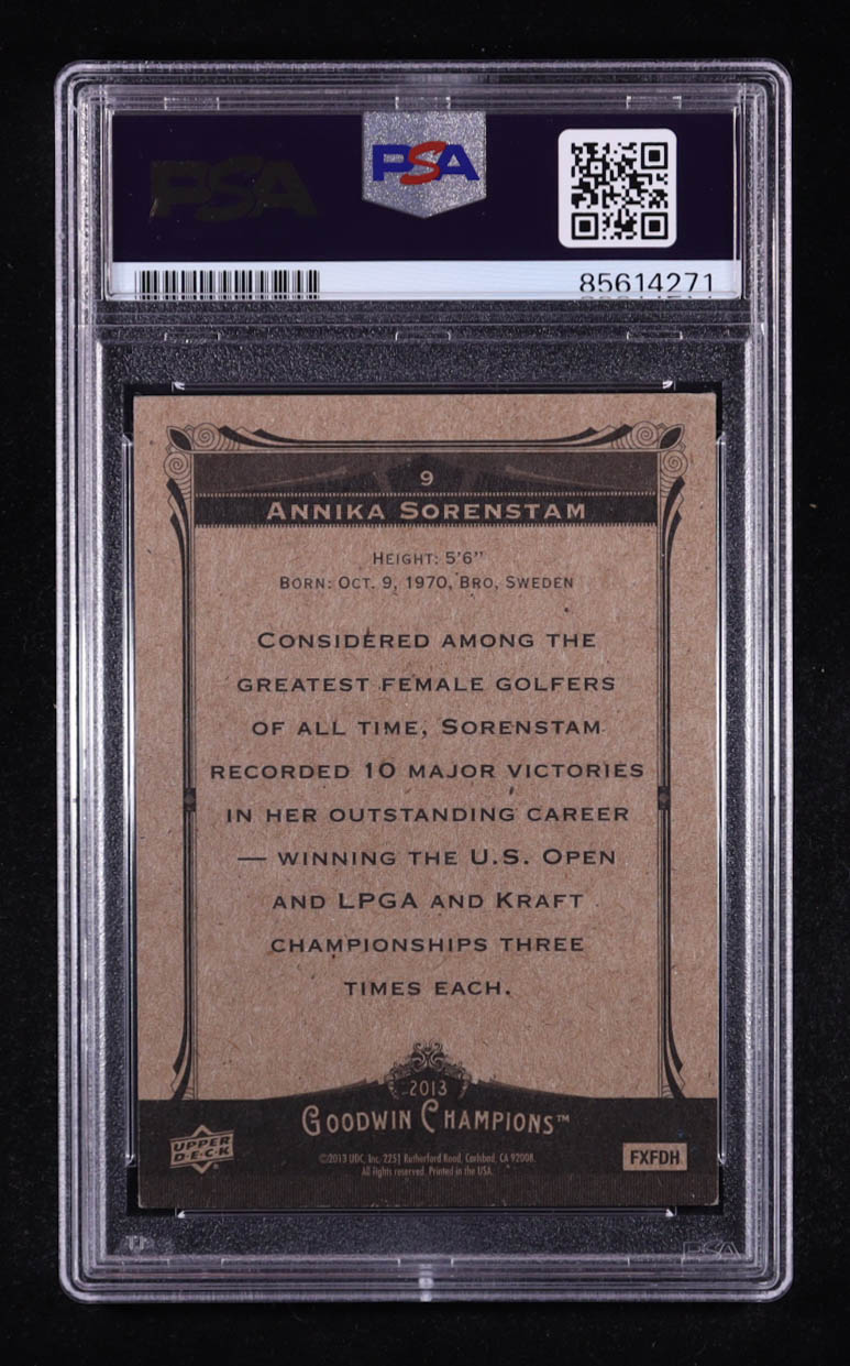 Annika Sorenstam Signed 2013 Goodwin Champions #9 (PSA) at PristineAuction.com Annika Sorenstam Signed 2013 Goodwin Champions #9 (PSA) at PristineAuction.com