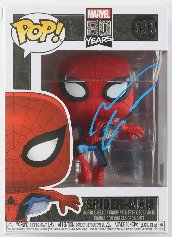 Andrew Garfield Signed "Marvel: 80 Years" #593 Spider-Man Funko Pop! Bobble-Head Vinyl Figure (Beckett) at PristineAuction.com Andrew Garfield Signed "Marvel: 80 Years" #593 Spider-Man Funko Pop! Bobble-Head Vinyl Figure (Beckett) at PristineAuction.com