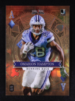 Omarion Hampton 2023 Wild Card 5 Card Draw Stacked Deck Ace of Diamonds Orange Rainbow Foil #SD-OH #5/5 RC at PristineAuction.com