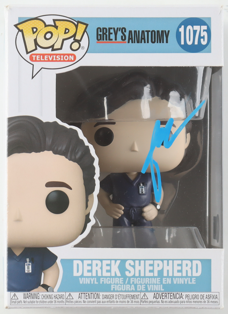 Patrick Dempsey Signed Grey's Anatomy #1075 Derek Shepherd Funko Pop! Vinyl Figure (Beckett) at PristineAuction.com Patrick Dempsey Signed Grey's Anatomy #1075 Derek Shepherd Funko Pop! Vinyl Figure (Beckett) at PristineAuction.com