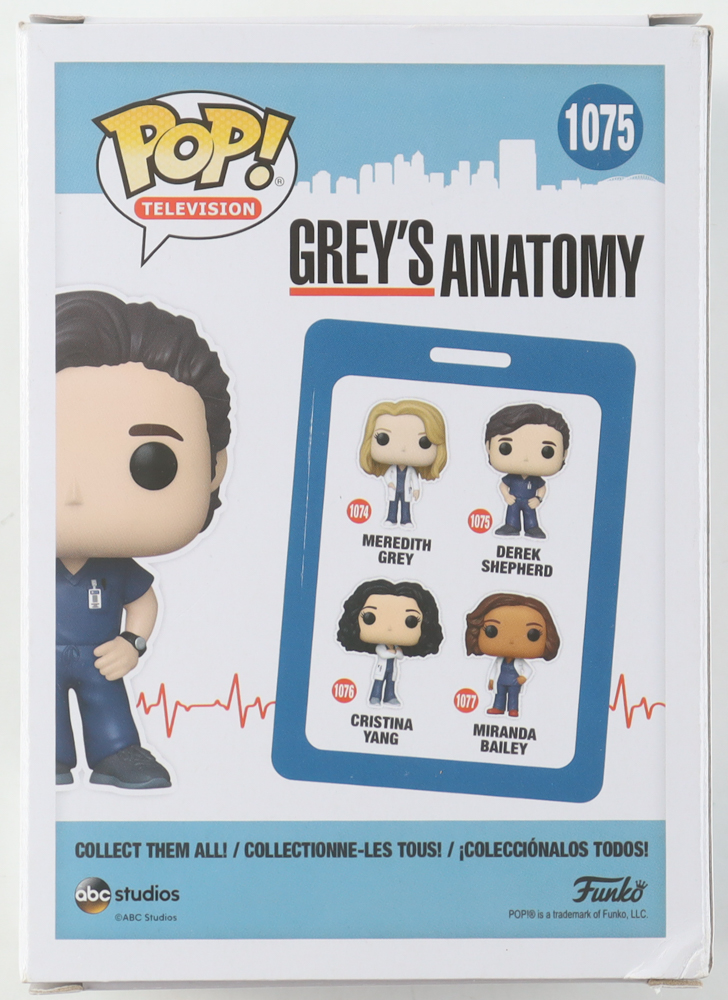 Patrick Dempsey Signed Grey's Anatomy #1075 Derek Shepherd Funko Pop! Vinyl Figure (Beckett) at PristineAuction.com Patrick Dempsey Signed Grey's Anatomy #1075 Derek Shepherd Funko Pop! Vinyl Figure (Beckett) at PristineAuction.com