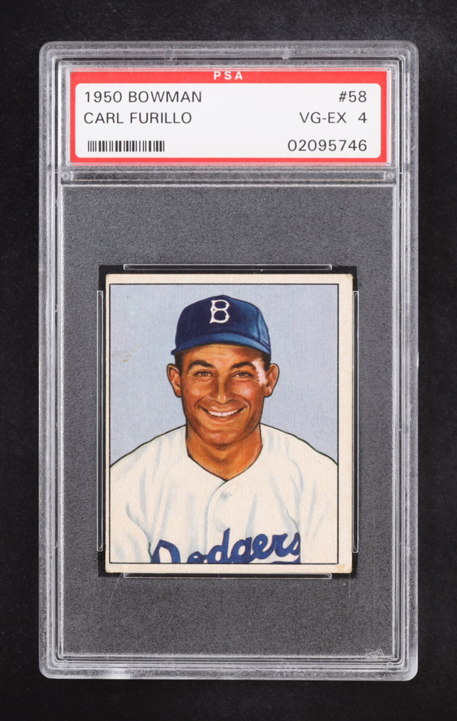 Carl Furillo 1950 Bowman #58 (PSA 4) at PristineAuction.com Carl Furillo 1950 Bowman #58 (PSA 4) at PristineAuction.com