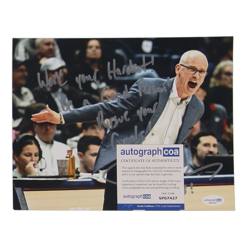 Dan Hurley Signed 8x10 Photo Inscribed "Work Your Hardest, Be a Good Person, Pursue Your Goals" (ACOA) at PristineAuction.com Dan Hurley Signed 8x10 Photo Inscribed "Work Your Hardest, Be a Good Person, Pursue Your Goals" (ACOA) at PristineAuction.com