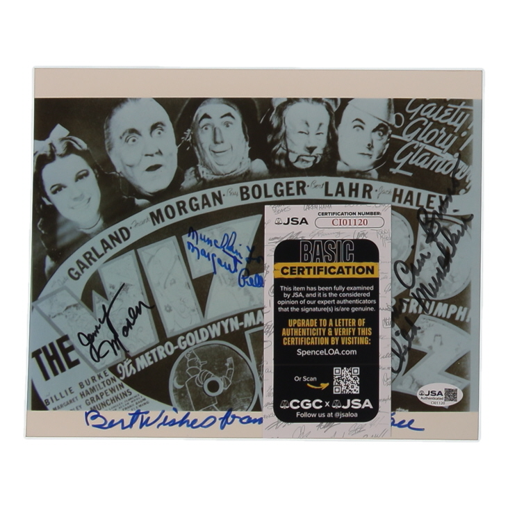 "The Wizard of Oz" 8x10 Photo Signed by (4) Munchkin Actors with Jerry Maren, Betty Ann Bruno, Margaret Pellegrini & Tiny Doll with Multiple Inscriptions (JSA) at PristineAuction.com "The Wizard of Oz" 8x10 Photo Signed by (4) Munchkin Actors with Jerry Maren, Betty Ann Bruno, Margaret Pellegrini & Tiny Doll with Multiple Inscriptions (JSA) at PristineAuction.com