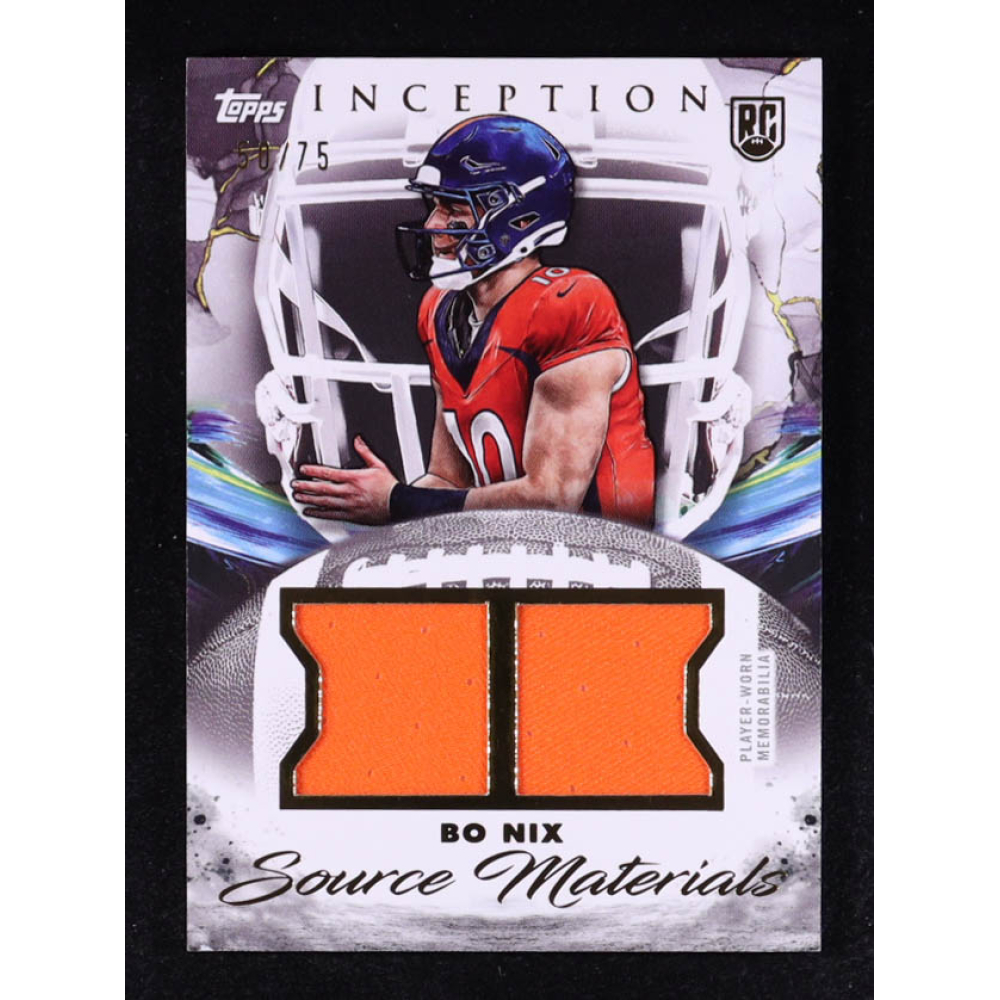 Bo Nix 2024 Topps Inception Source Materials #SMBN #50/75 RC at PristineAuction.com