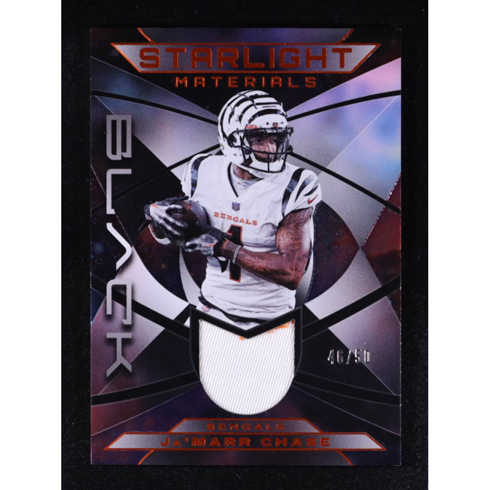 Ja'Marr Chase 2024 Panini Black Starlight Materials Citrine #6 #46/50 at PristineAuction.com