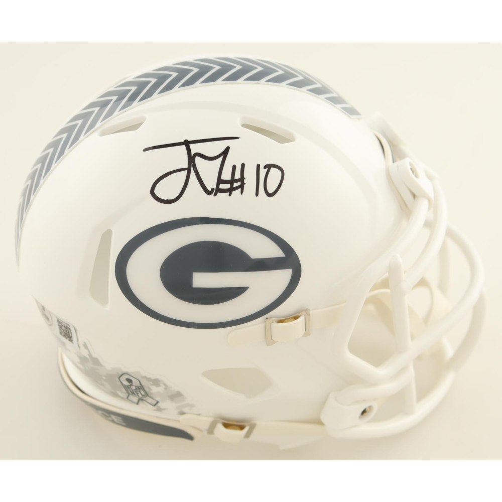 Jordan Love Signed Packers Salute To Service Alternate Speed Mini Helmet (Beckett) at PristineAuction.com