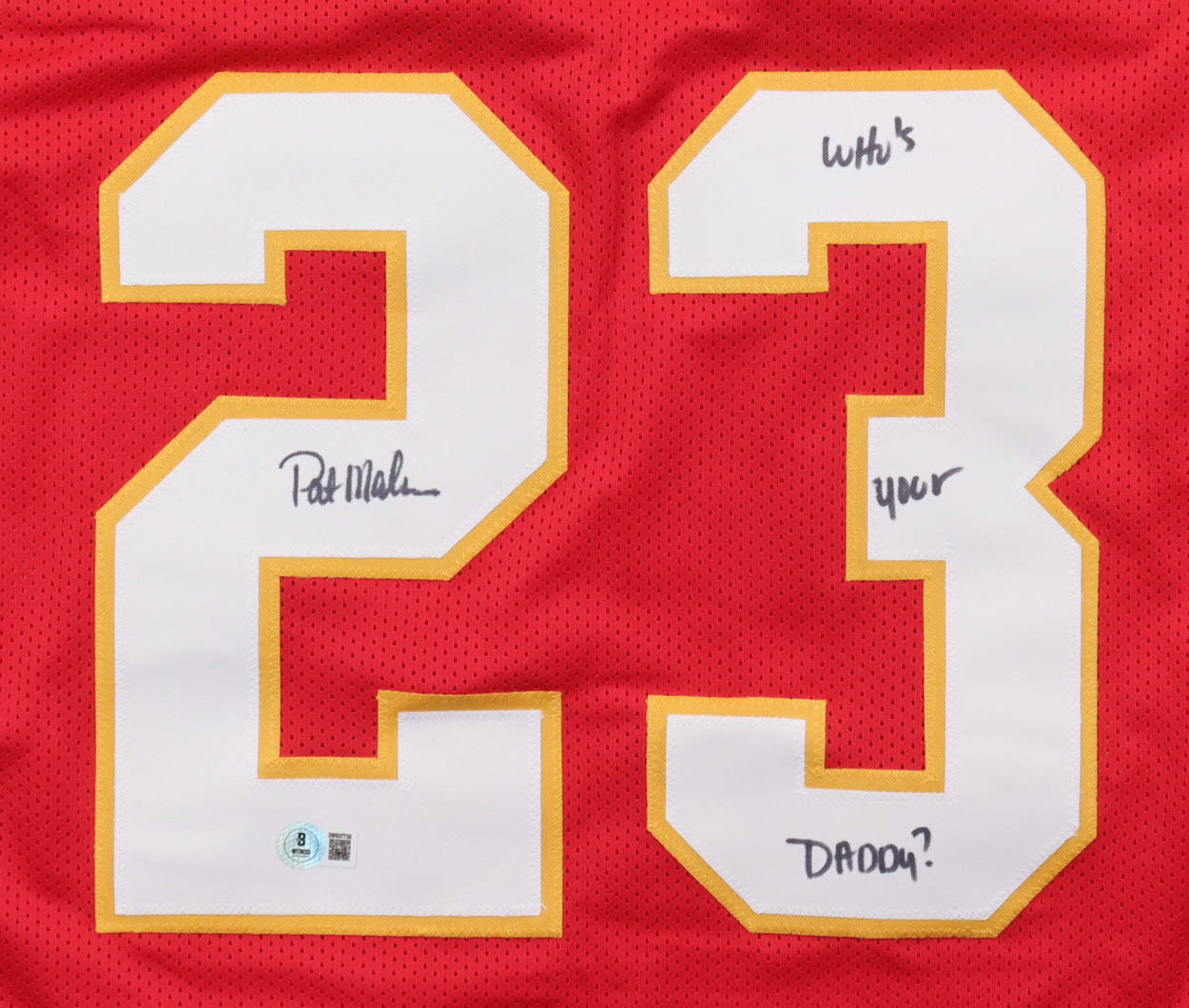 Patrick Mahomes Sr. Signed Jersey Inscribed "Who's Your Daddy?" (Beckett) at PristineAuction.com Patrick Mahomes Sr. Signed Jersey Inscribed "Who's Your Daddy?" (Beckett) at PristineAuction.com