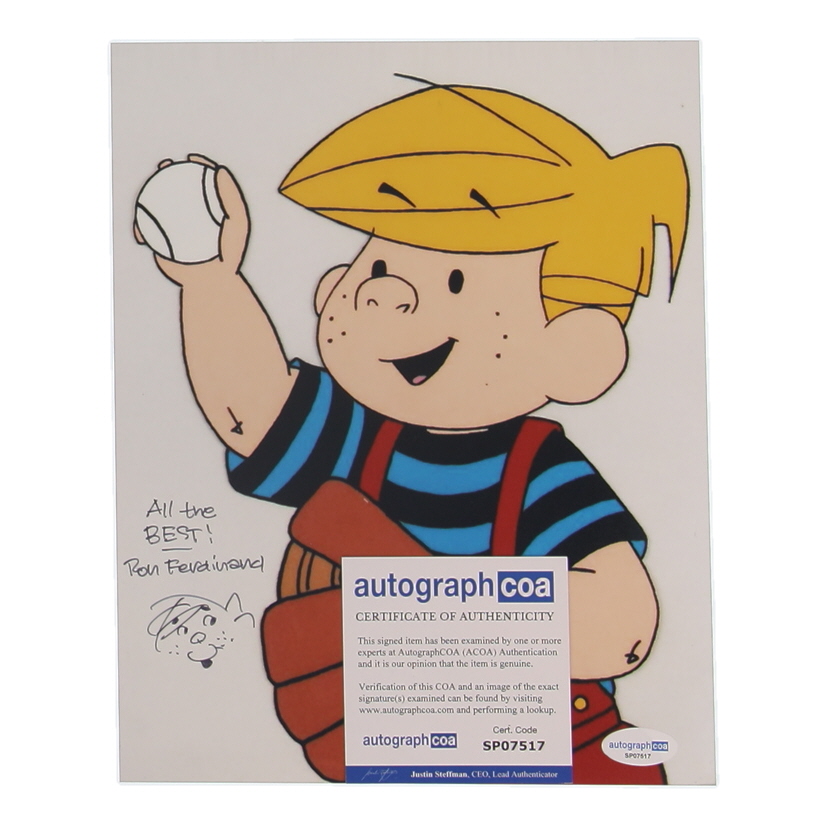 Ron Ferdinand Signed "Dennis the Menace" 8x10 Photo with Hand-Drawn Sketch Inscribed "Best Wishes" (ACOA) at PristineAuction.com Ron Ferdinand Signed "Dennis the Menace" 8x10 Photo with Hand-Drawn Sketch Inscribed "Best Wishes" (ACOA) at PristineAuction.com