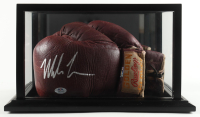Mike Tyson Signed Set of (2) 1966 Vintage Rawlings Golden Gloves In Display Case (PSA) at PristineAuction.com