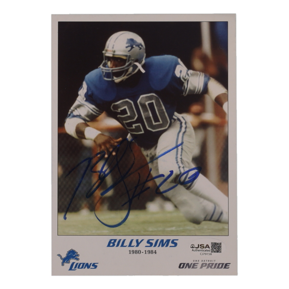 Billy Sims Signed Lions 5x7 Photo (JSA) at PristineAuction.com